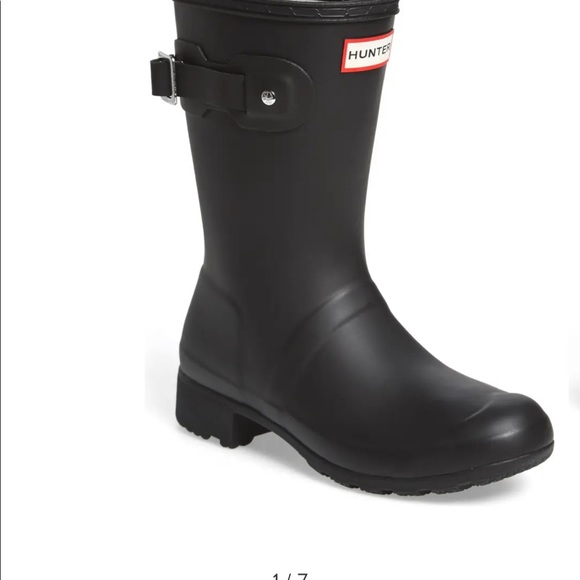 NWB! Hunter Matte Black Original Short Boots 10 - Picture 3 of 6